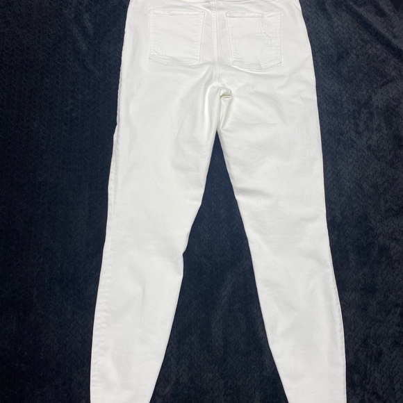 SPANX Women's High Rise White Skinny Jeans Med. Light Distressing BEACH - Picture 2 of 14